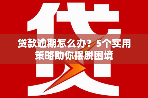 景东贷款逾期怎么办？5个实用策略助你摆脱困境