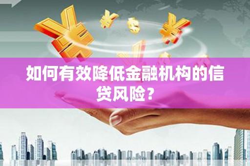 景东如何有效降低金融机构的信贷风险？