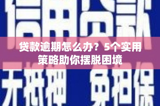 景东贷款逾期怎么办？5个实用策略助你摆脱困境