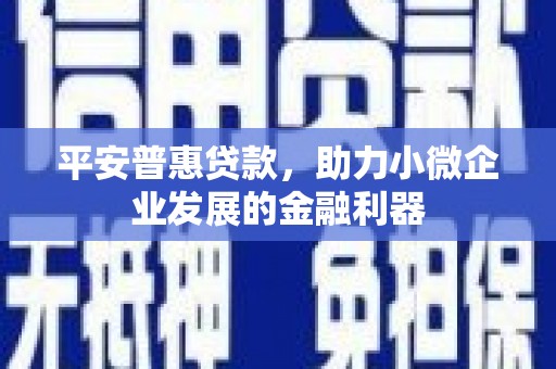 景东平安普惠贷款，助力小微企业发展的金融利器