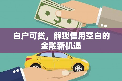 景东白户可贷，解锁信用空白的金融新机遇