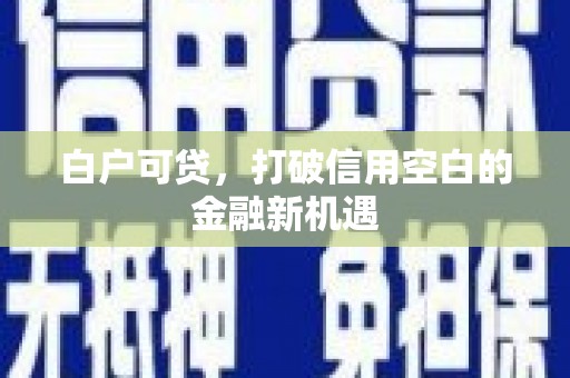 景东白户可贷，打破信用空白的金融新机遇