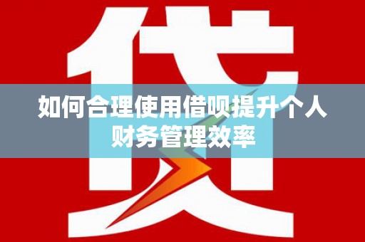 景东如何合理使用借呗提升个人财务管理效率