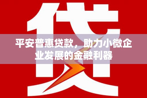 景东平安普惠贷款，助力小微企业发展的金融利器