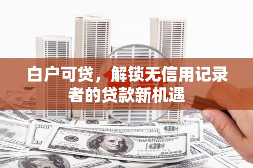 景东白户可贷，解锁无信用记录者的贷款新机遇