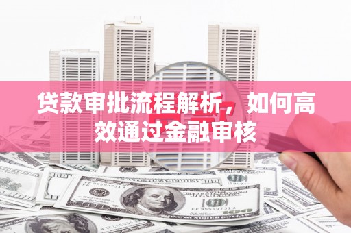 景东贷款审批流程解析，如何高效通过金融审核