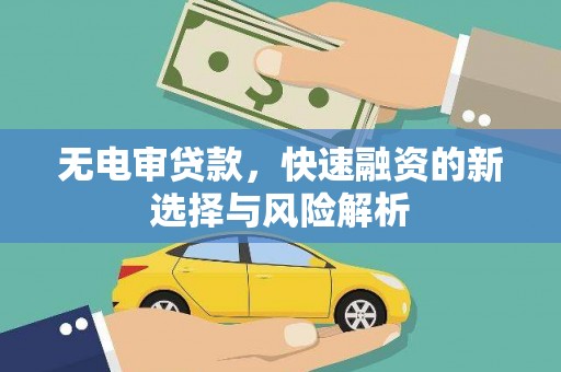 景东无电审贷款，快速融资的新选择与风险解析