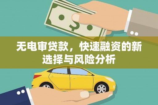 景东无电审贷款，快速融资的新选择与风险分析