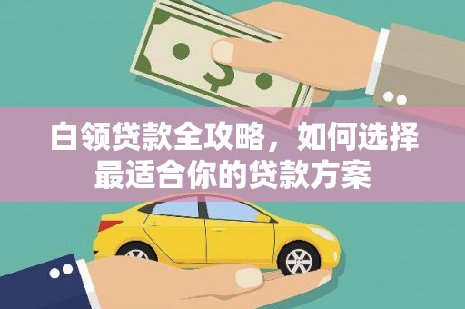 景东白领贷款全攻略，如何选择最适合你的贷款方案